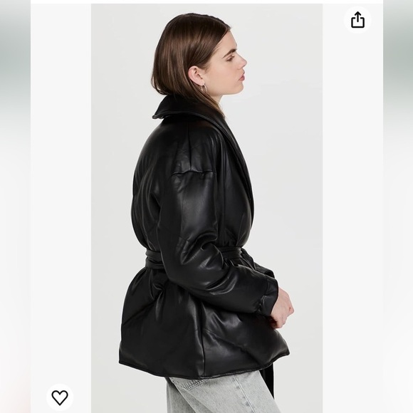 BLANK NYC The Love Doctor Black Vegan Faux Leather Puffer Coat Jacket Medium NWT - Picture 6 of 15